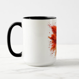 Mug Explosion de Poudre d'Épices Colorée sur Fond Blan