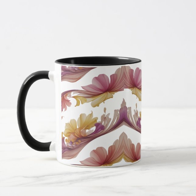 Mug Explosion florale - Fleur Abstraite éclatante (Gauche)
