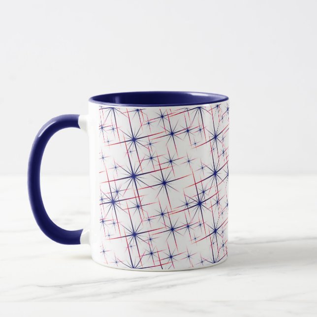Mug explosions étoiles rouges blanches & bleues  (Gauche)