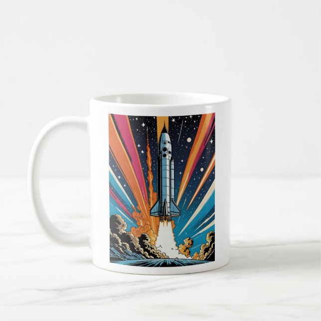 Mug Explosive Retro Rocket Lancement Comic Style T Shi (Gauche)