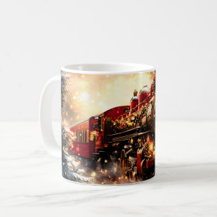 Mug Express du train de Noël vintage Nuit Neige