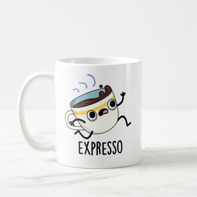 Mug Expresso Drôle Coureur De Coffee Pun (Gauche)