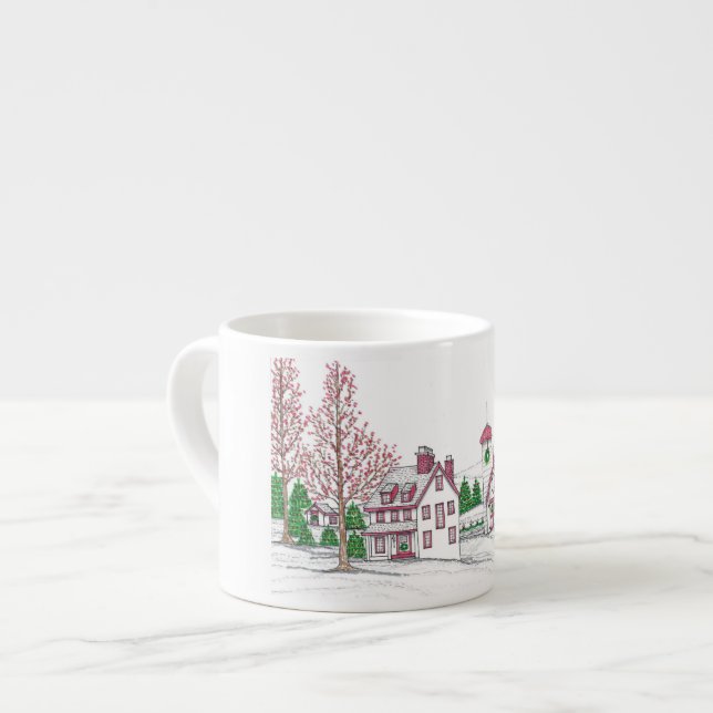 Mug Expresso Ferme de Noël (Devant gauche)