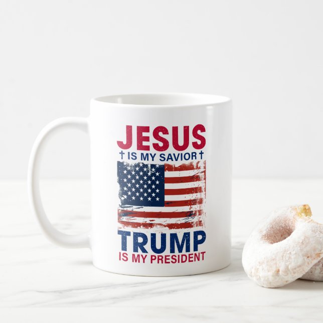 Mug Exprimez fièrement votre soutien à Trump (Avec donut)
