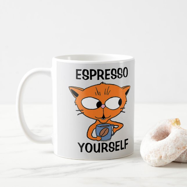 Mug EXPRIMEZ-VOUS Café Blague Humoristique (Avec donut)