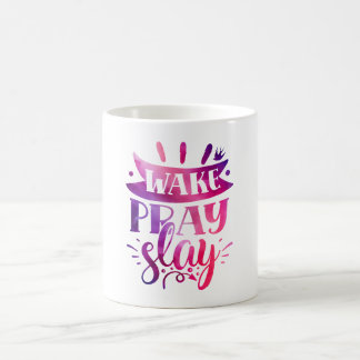 Mug Exprimez-vous - Réveillez-vous Priez Tuez - Rose