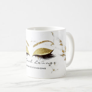 Mug Extension de cils Studio Nom maquillage Marble Gol