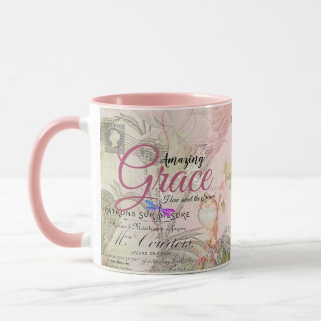 Mug Extraordinaire Grace vintage rose (Gauche)