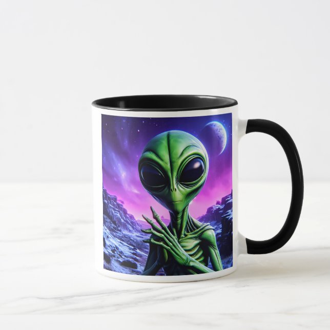 Mug Extraterrestre énigmatique sous un ciel cosmique. (Droite)
