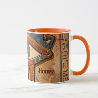 Mug Eye of Horus with Hieroglyphs Custom Spiritual 