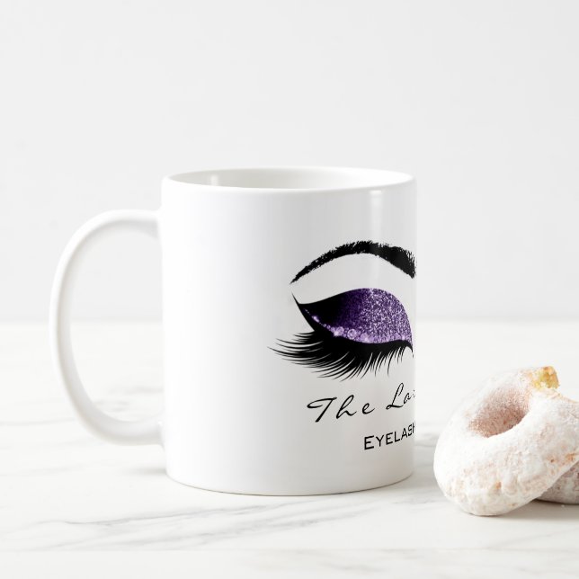 Mug Eyelash Extension Beauty Studio Purple Parties sci (Avec donut)
