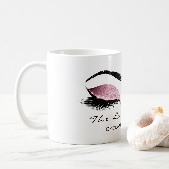 Mug Eyelash Extension Beauty Studio Rose Parties scint (Avec donut)