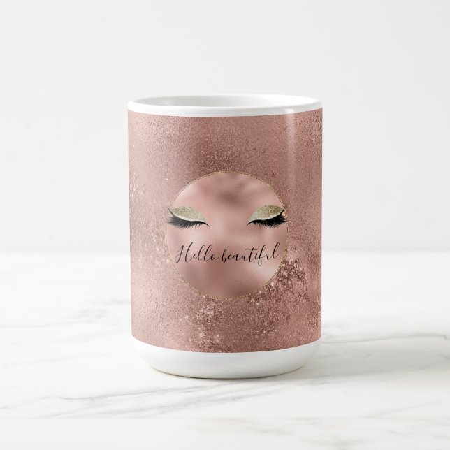 Mug Eyelash noir brillant en or Rose (Centre)