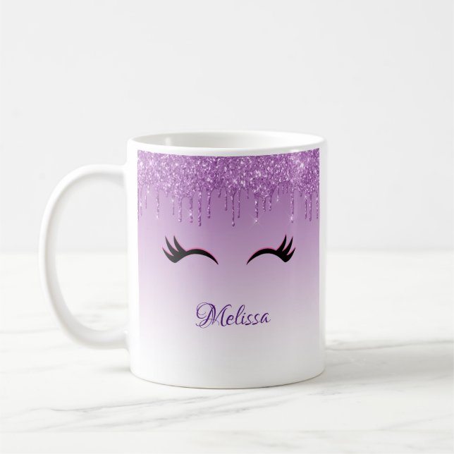 Mug Eyelashes rose et noir élégant sur Glitte de goutt (Gauche)