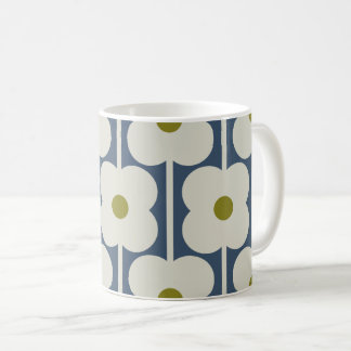 Mug Eyelet à fleurs Abacus blanc et bleu