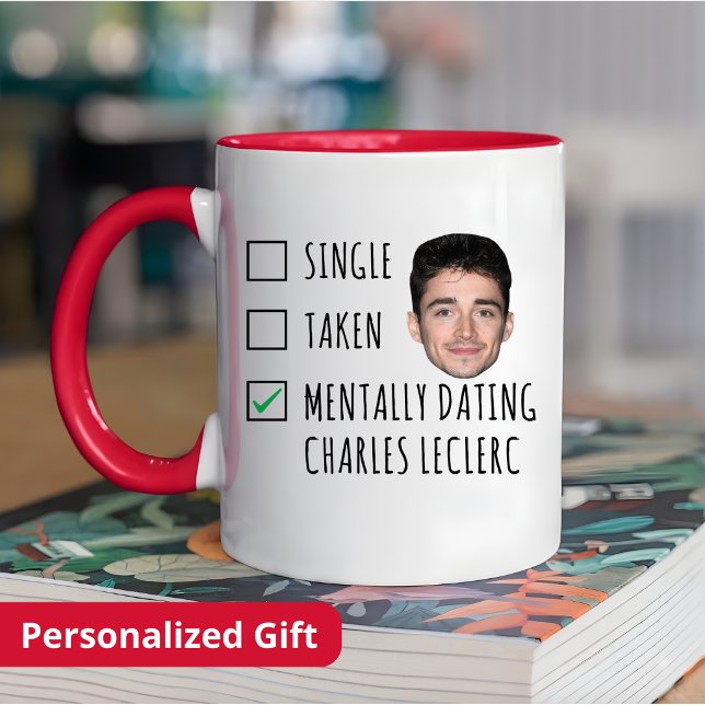 Mug F1, Célibataire Mentalement en Couple avec Charles (Créateur téléchargé)