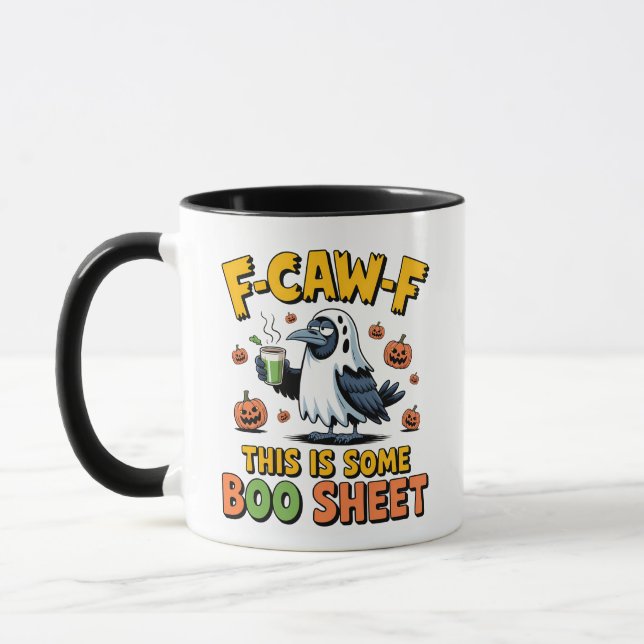 Mug F-Caw-F C'Est Une Feuille De Boo Drôle Éffrayant (Gauche)