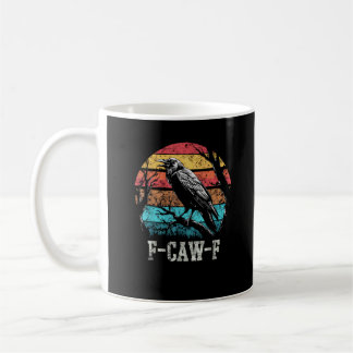 Mug F-Caw-F Corbeau Coucher de Soleil Rétro Jeu de Mot