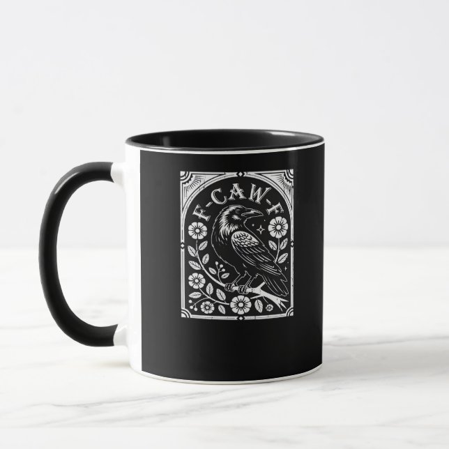 Mug F-Caw-F Corbeau Esthétique Décontracté (Gauche)
