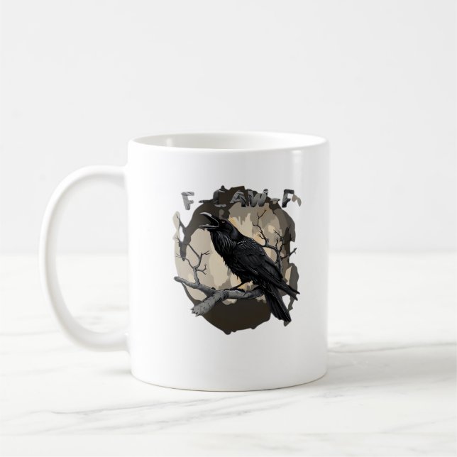 Mug F-Caw-F Drôle de Corbeau Punique Gothique Corbeau  (Gauche)