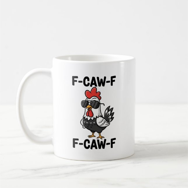 Mug F-Caw-F Humour de poulet drôle Citation de coq F-C (Gauche)