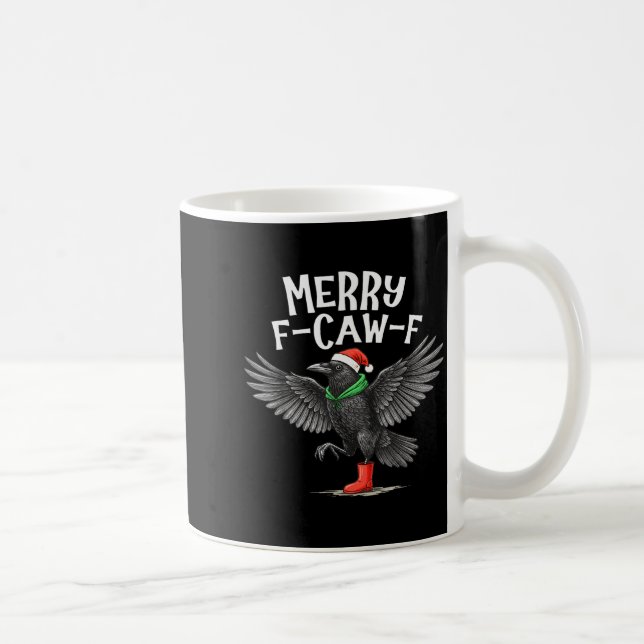Mug F-caw-f Joyeux Noël Corbeau Drôle Corneille  (Droite)