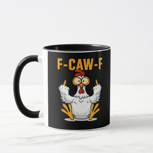 Mug F-Caw-F Poulet Classique Drôle Tendance (Gauche)