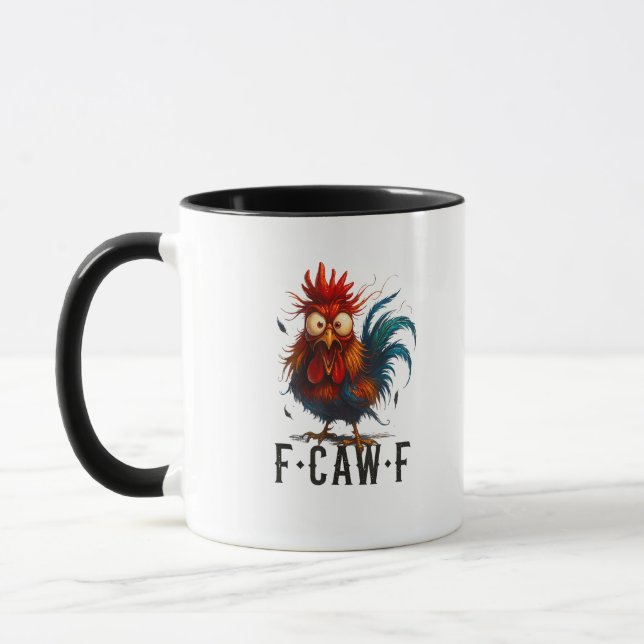 Mug F-Caw-F Poulet Coq Mème Drôle (Gauche)