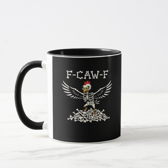 Mug F Caw F Poulet Drôle Halloween Style Unique et Coo (Gauche)