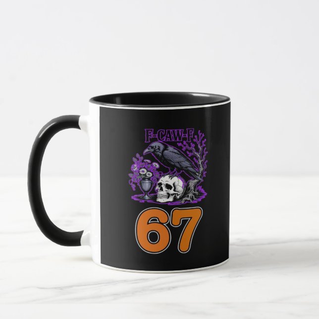 Mug F-Caw-F Poulet Halloween Classique Drôle Tendance (Gauche)