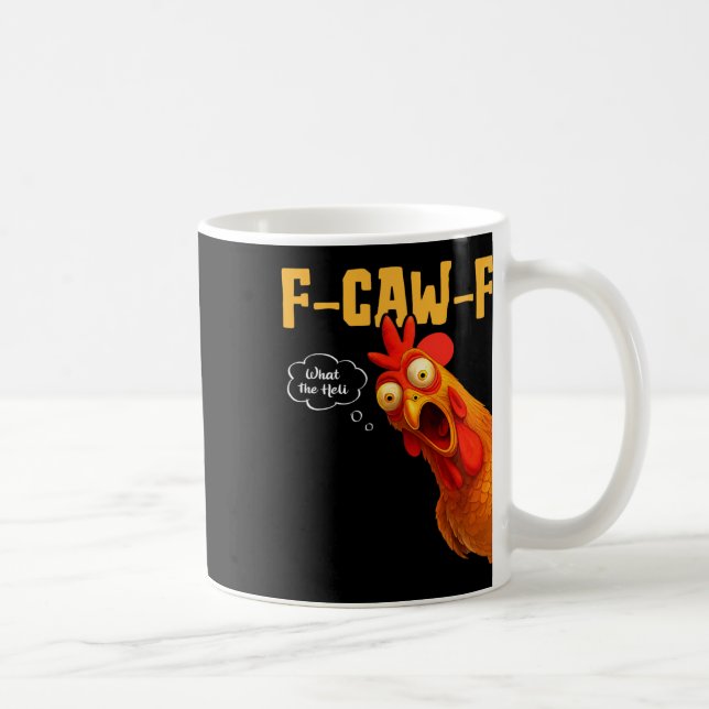 Mug F-caw-f Quel corbeau noir oiseau poulet (Droite)