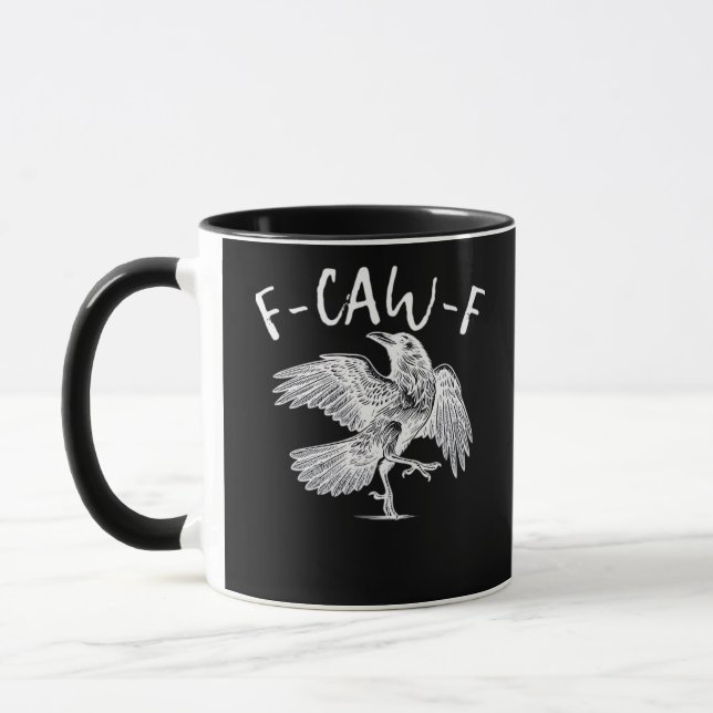 Mug F-Caw-F Raven Vintage Graphic (Gauche)