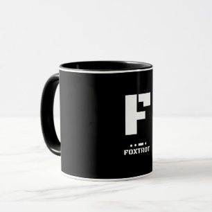 Mug F (Foxtrot) Code alphabétique et morse de l'OTAN