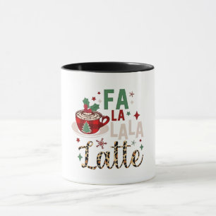 Mug Fa Fa La La Latte Drôle de Noël Santa Xmas