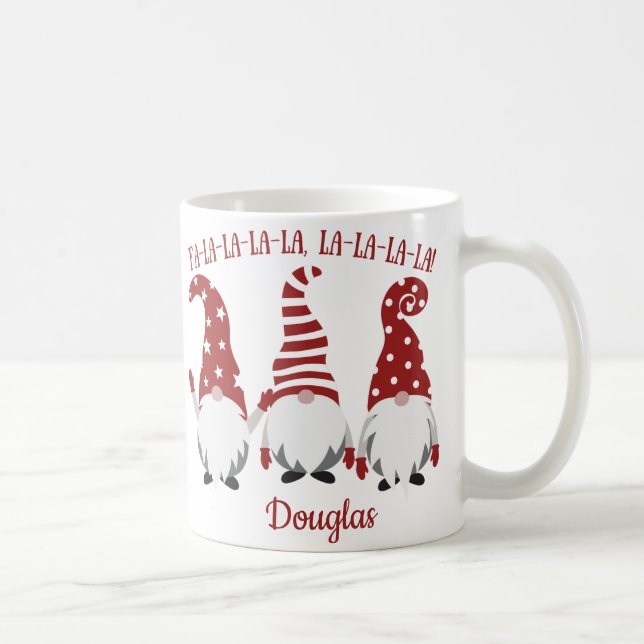 Mug Fa La La La Santas Gnomes Personnalisable (Droite)