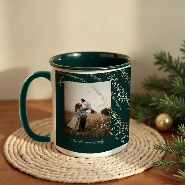 Mug Fa La Magical Gold Christmas Carol Song Photo (Fa La La Magical Gold Christmas Carol Song Photo Mug)