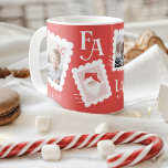 Mug Fa La Santa Claus Photo Timbre de l'affiche de Noë<br><div class="desc">Mug photo amusant et festif. Notre design amusant de timbres-poste comprend notre amusant Santa Claus,  clause Mme et une amusante typographie fa la design. Ajoutez vos photos sur trois des timbres-poste design et nom. Conçu par Moodthology Papery</div>