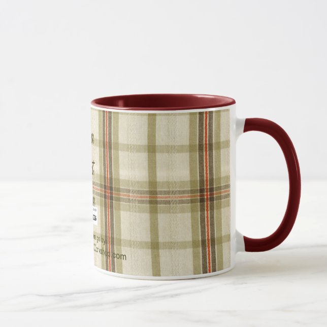 Mug Fabric Plaid, Votre Texte Ici (Droite)