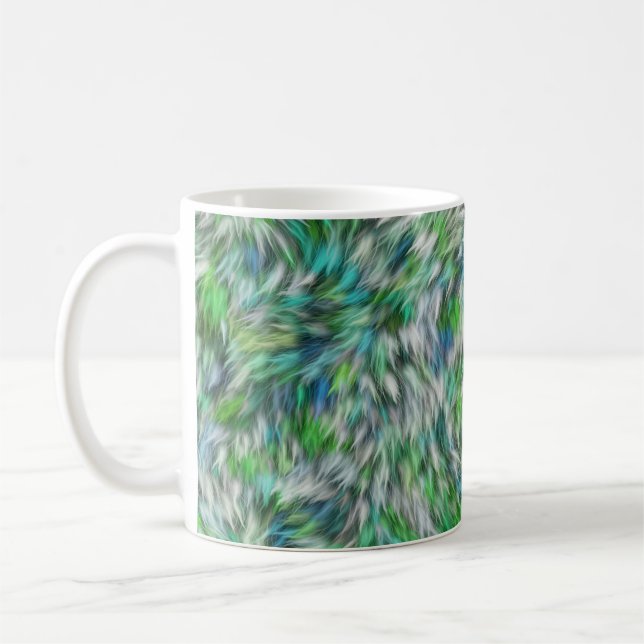 Mug Fabric Texture Green Fur Design-68745 (Gauche)