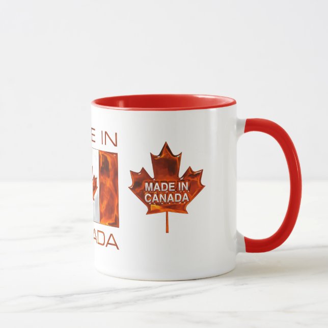 Mug FABRIQUÉ AU CANADA 3D Feuille et drapeau (Droite)
