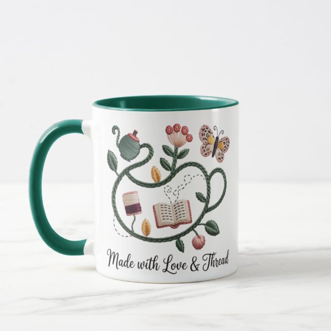 Mug Fabriqué avec amour et fil : Un conte de scintille (Gauche)