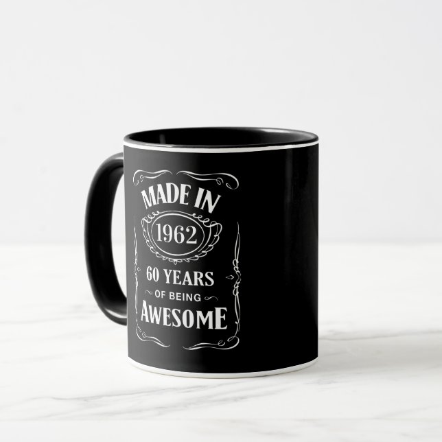 Mug Fabriqué en 1962 60 ans d'être génial anniversaire (Devant gauche)