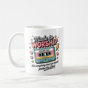 Mug Fabriqué en Musique de culte   Retro Christian Cof
