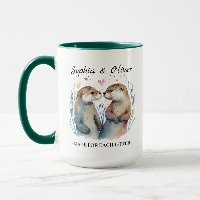 Mug Fabriqué pour chaque Otter Love Valentine's Day (Gauche)