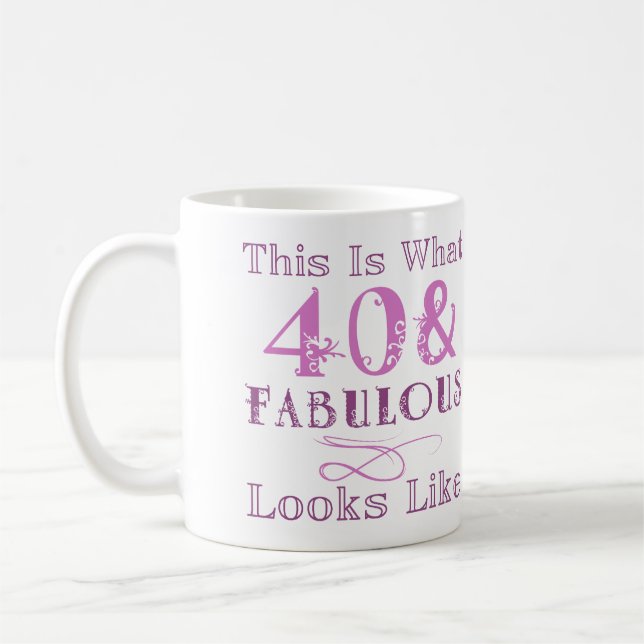 Mug Fabuleux 40e anniversaire pour elle (Gauche)