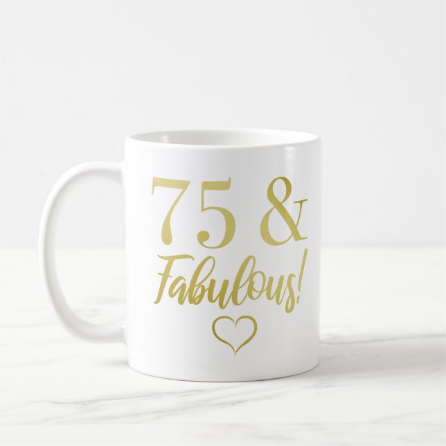 Mug Fabuleux 75e anniversaire (or) (Gauche)