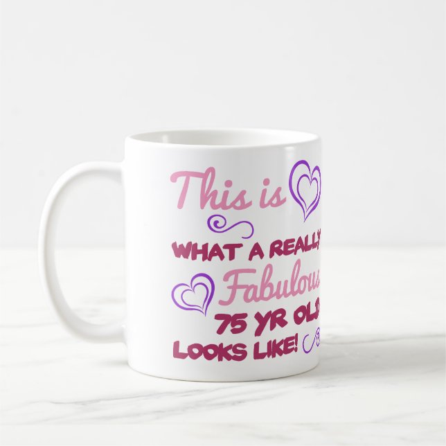 Mug Fabuleux 75e anniversaire pour les femmes (Gauche)