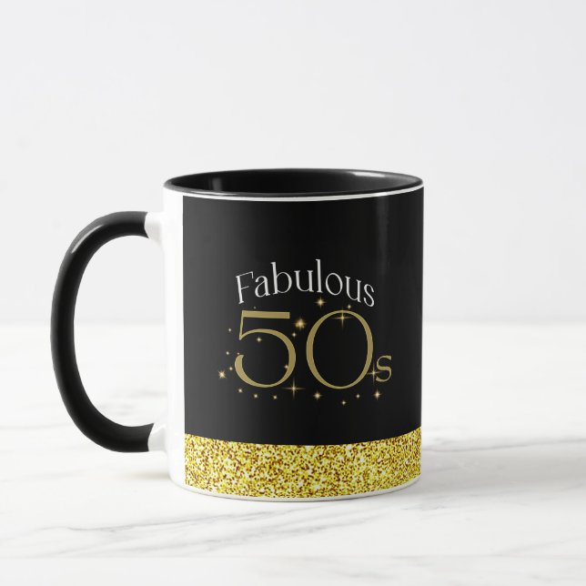Mug Fabulous les années 50 Chic Modern Script Black Go (Gauche)