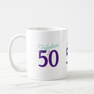 Mug Fabulous Purple Turquoise Simple moderne 50e anniv