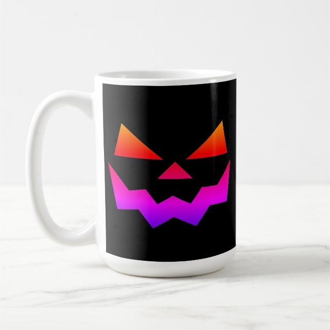 Mug Face de citrouille Ombre Jack-o-lanterne brillante (Gauche)